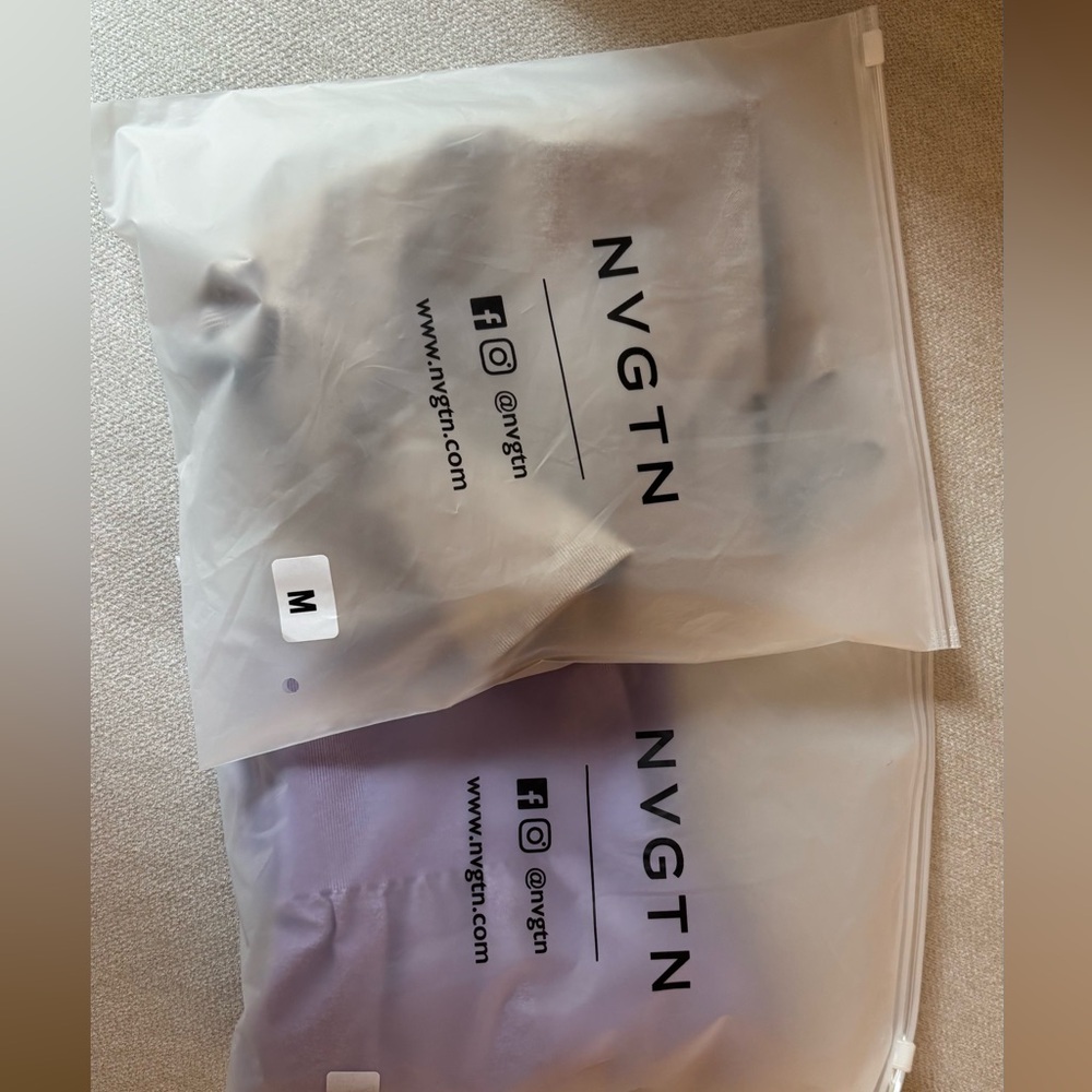 NVGTN Activewear Set in Lavender and Tan color